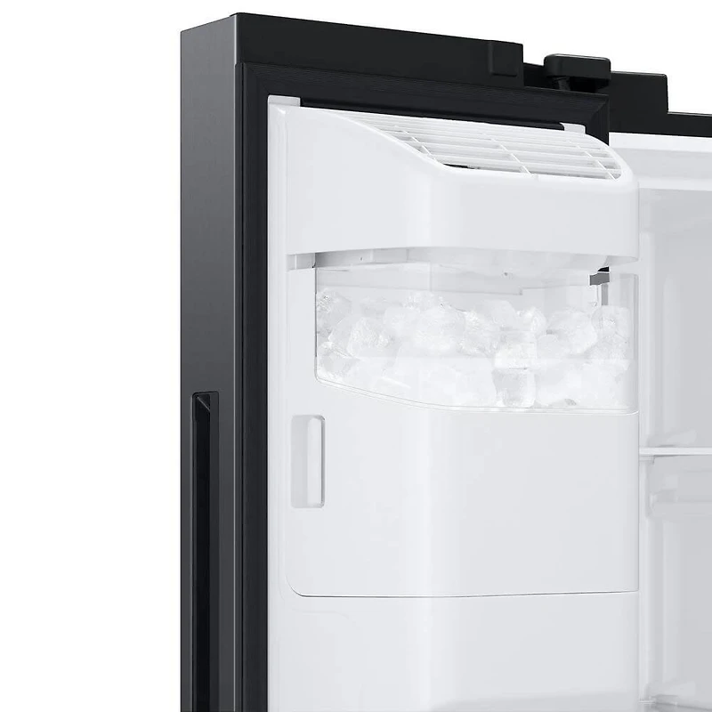 22 Cu. Ft. Black Stainless Steel Side-by-Side Counter-Depth Refrigerator - OPEN BOX