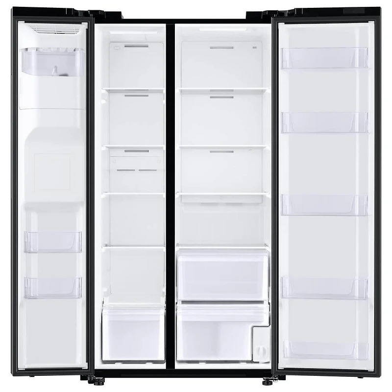 22 Cu. Ft. Black Stainless Steel Side-by-Side Counter-Depth Refrigerator - OPEN BOX