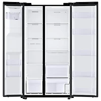 22 Cu. Ft. Black Stainless Steel Side-by-Side Counter-Depth Refrigerator - OPEN BOX