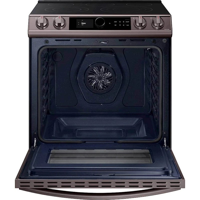 6.3 Cu. Ft. Front Control Slide-in Electric Range with Smart Dial, Air Fry & Wi-Fi in Tuscan Stainless Steel - OPEN BOX