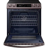 6.3 Cu. Ft. Front Control Slide-in Electric Range with Smart Dial, Air Fry & Wi-Fi in Tuscan Stainless Steel - OPEN BOX