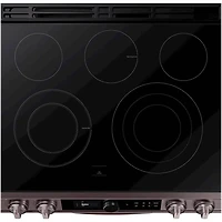 6.3 Cu. Ft. Front Control Slide-in Electric Range with Smart Dial, Air Fry & Wi-Fi in Tuscan Stainless Steel - OPEN BOX