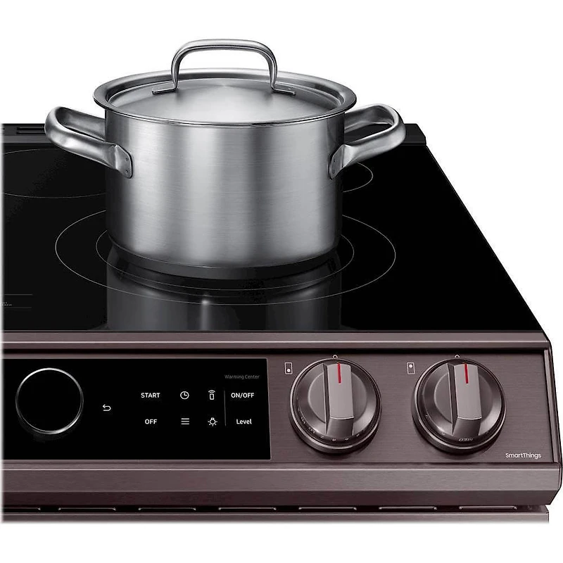 6.3 Cu. Ft. Front Control Slide-in Electric Range with Smart Dial, Air Fry & Wi-Fi in Tuscan Stainless Steel - OPEN BOX