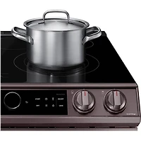 6.3 Cu. Ft. Front Control Slide-in Electric Range with Smart Dial, Air Fry & Wi-Fi in Tuscan Stainless Steel - OPEN BOX