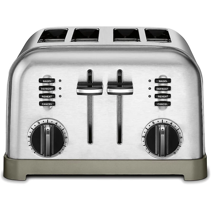 4-Slice Brushed Stainless Metal Classic Toaster