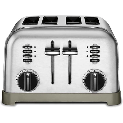 4-Slice Brushed Stainless Metal Classic Toaster