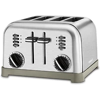 4-Slice Brushed Stainless Metal Classic Toaster