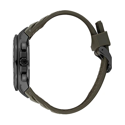 Mens Solar Chronograph Coutura Green Silicone Bracelet Watch 45.5mm