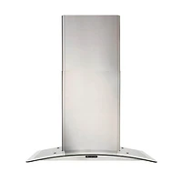 36 inch Convertible Curved Glass Wall-Mount Chimney Range Hood