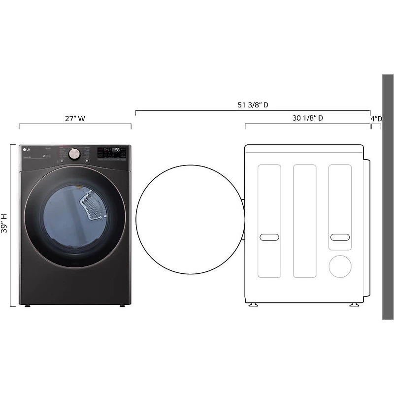 7.4 Cu. Ft. Black Stainless Front Load Smart Electric Dryer