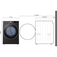 7.4 Cu. Ft. Black Steel Front Load Smart Electric Dryer with Steam