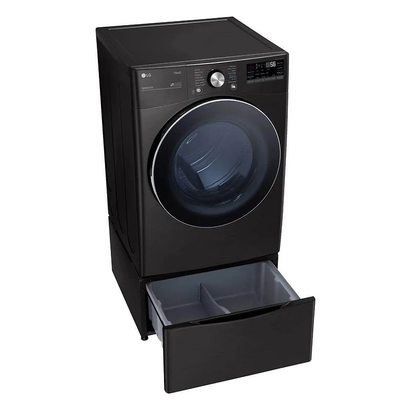 7.4 Cu. Ft. Black Steel Front Load Smart Electric Dryer with Steam - OPEN BOX