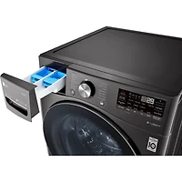 5 Cu. Ft. Black Steel Front Load Smart Washer with TurboWash 360