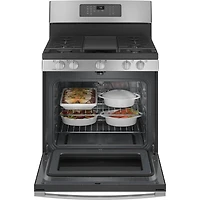 5.0 Cu. Ft. Stainless Gas Convection Range with No Preheat Air Fry - OPEN BOX