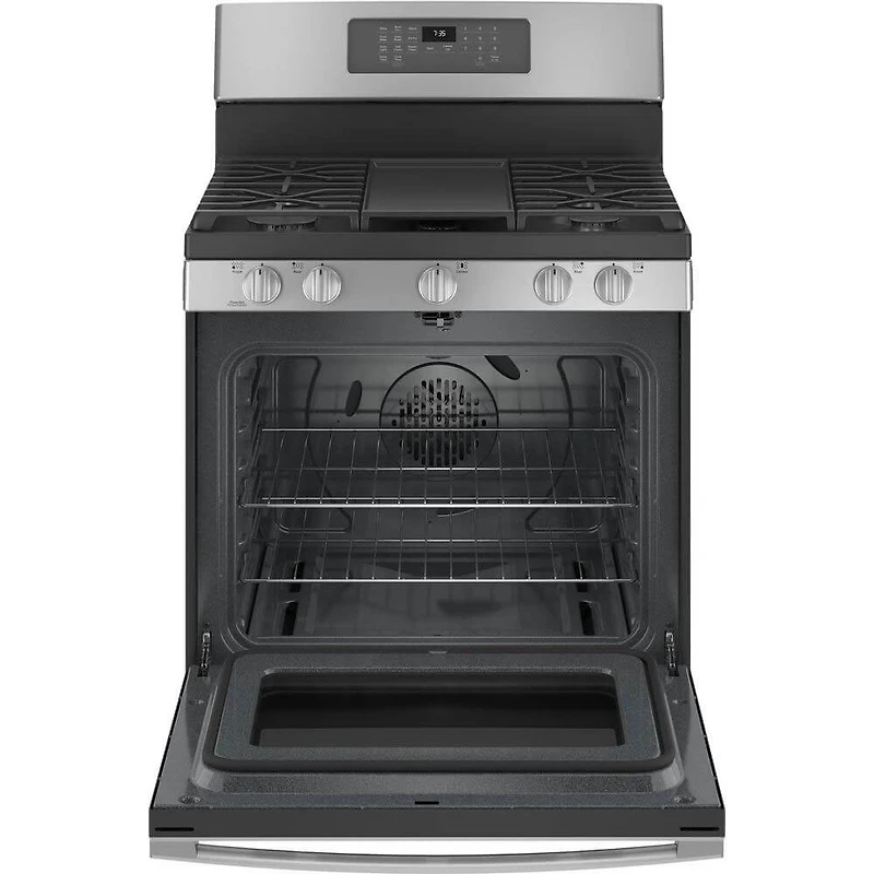 5.0 Cu. Ft. Stainless Gas Convection Range with No Preheat Air Fry - OPEN BOX