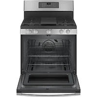 5.0 Cu. Ft. Stainless Gas Convection Range with No Preheat Air Fry - OPEN BOX