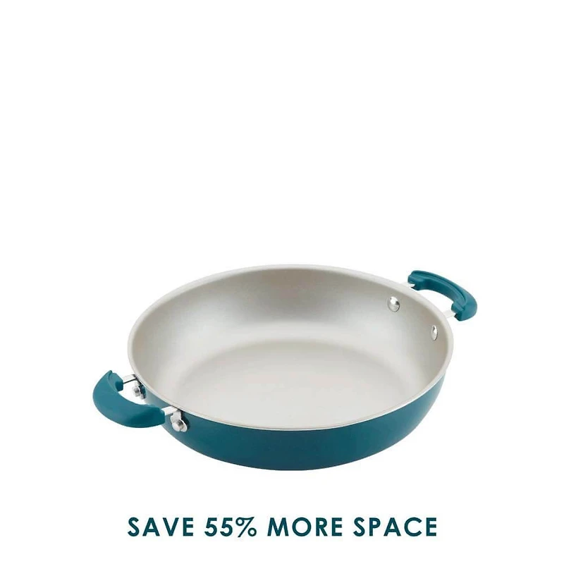8 Piece Aluminum Non Stick Cookware Set - Teal