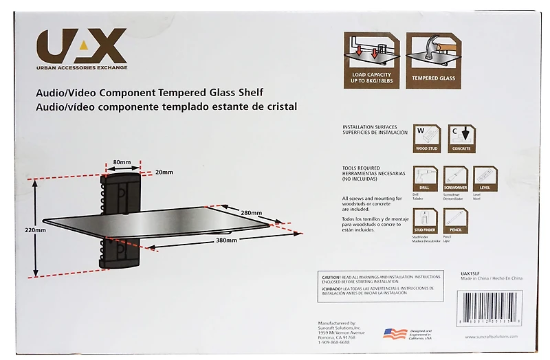 Universal Glass Shelf Wall Mount