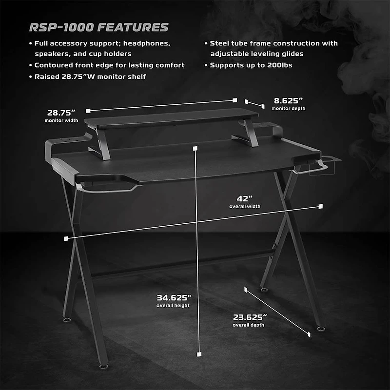 1000 Gaming Computer Desk - Grey