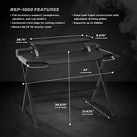 1000 Gaming Computer Desk - Grey