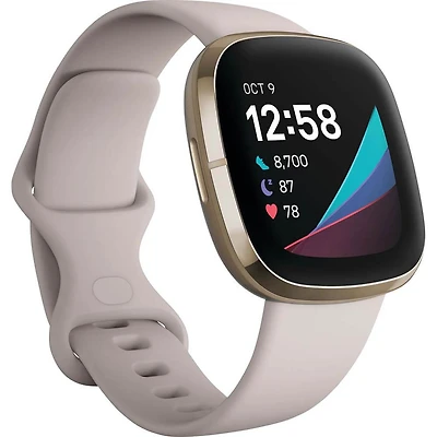 Sense Advanced Health & Fitness Smartwatch - Lunar White - OPEN BOX