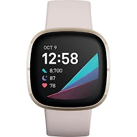 Sense Advanced Health & Fitness Smartwatch - Lunar White - OPEN BOX