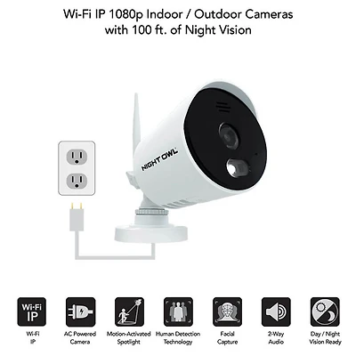 10 Channel 1080p Smart Security System with 1TB Hard Drive and 4 1080p Wi-Fi IP Spotlight Cameras - OPEN BOX