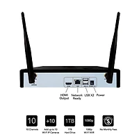 10 Channel 1080p Smart Security System with 1TB Hard Drive and 4 1080p Wi-Fi IP Spotlight Cameras - OPEN BOX