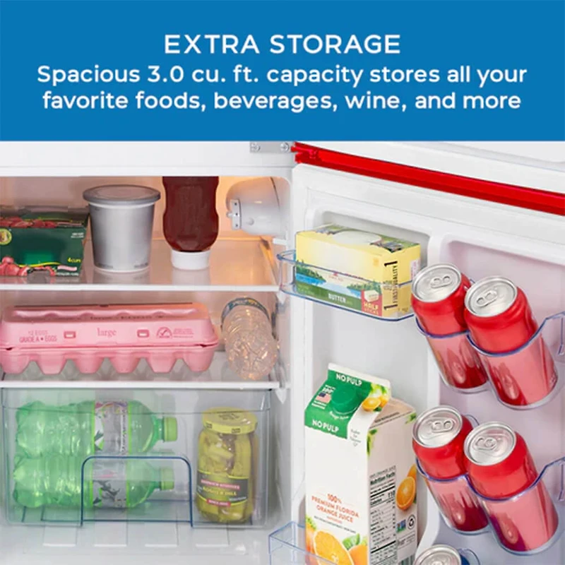 3.0 Cu. Ft. Red Compact Retro Style Refrigerators 