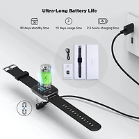 Smart Watch, Fitness Trackers with Heart Rate - Black - OPEN BOX