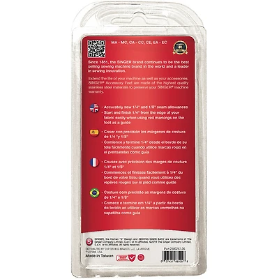 Quarter inch Piecing Presser Foot