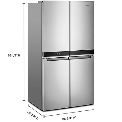 19.4 Cu. Ft. Metallic Steel Counter-Depth 4 Door Refrigerator