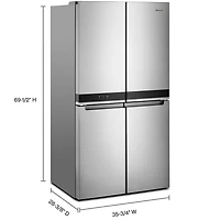 19.4 Cu. Ft. Metallic Steel Counter-Depth 4 Door Refrigerator