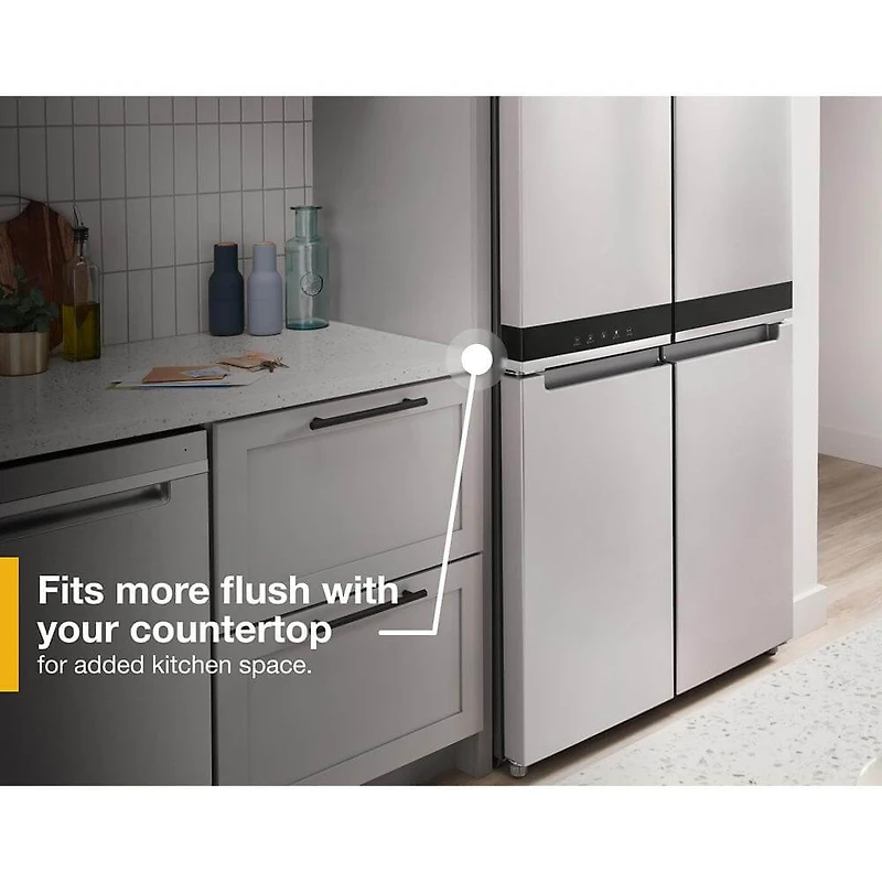 19.4 Cu. Ft. Metallic Steel Counter-Depth 4 Door Refrigerator