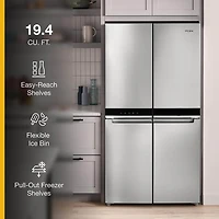 19.4 Cu. Ft. Metallic Steel Counter-Depth 4 Door Refrigerator