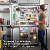 19.4 Cu. Ft. Metallic Steel Counter-Depth 4 Door Refrigerator