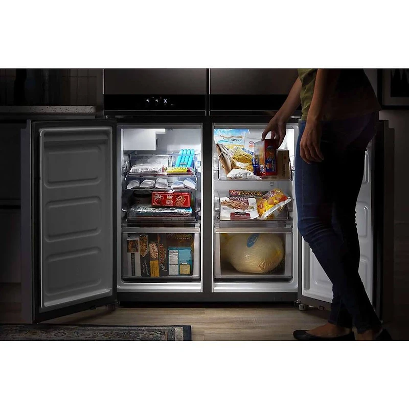 19.4 Cu. Ft. Metallic Steel Counter-Depth 4 Door Refrigerator