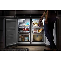 19.4 Cu. Ft. Metallic Steel Counter-Depth 4 Door Refrigerator