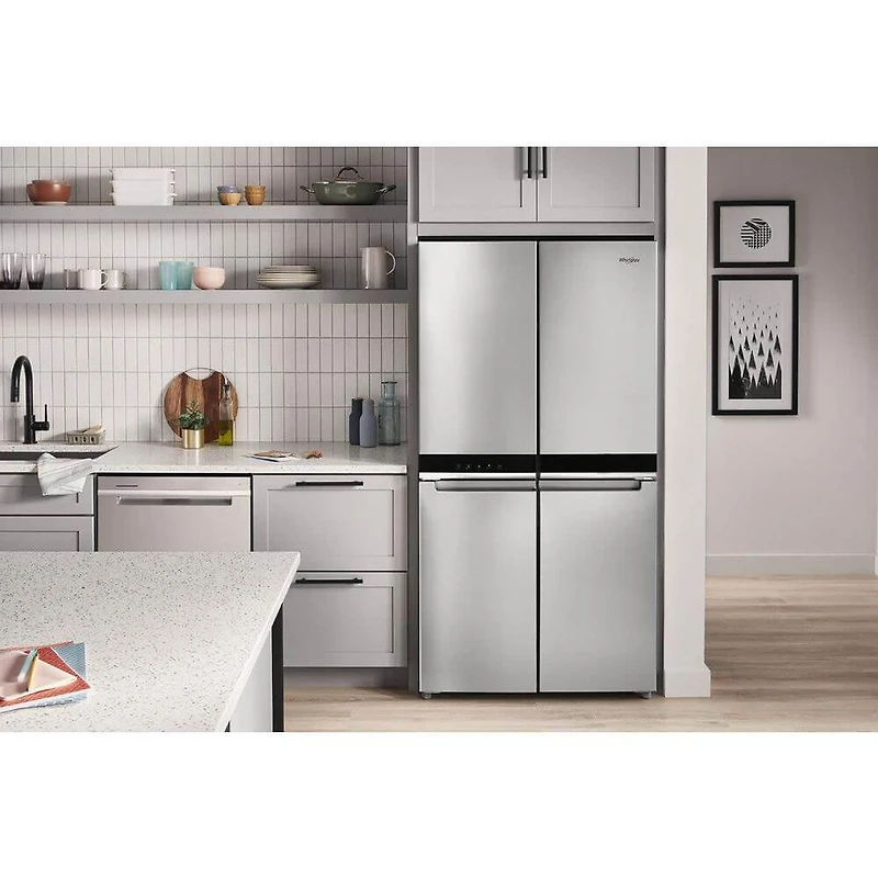 19.4 Cu. Ft. Metallic Steel Counter-Depth 4 Door Refrigerator