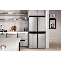 19.4 Cu. Ft. Metallic Steel Counter-Depth 4 Door Refrigerator
