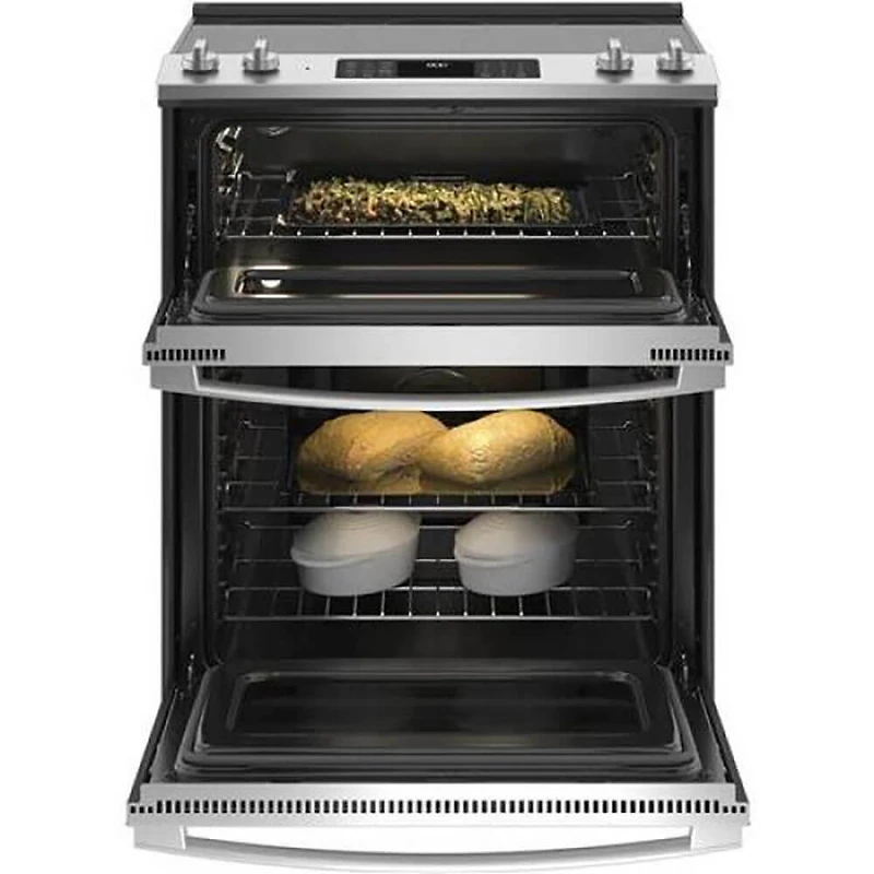 6.6 Cu. Ft. Stainless Slide-In Electric Convection Double Oven Range