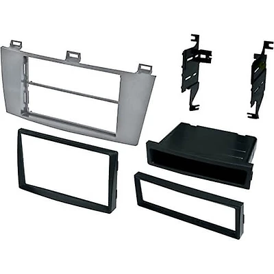 2004-2008 Toyota Single/Double DIN Silver Stereo Dash Kit with Pocket 