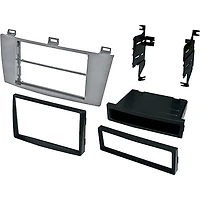 2004-2008 Toyota Single/Double DIN Silver Stereo Dash Kit with Pocket 