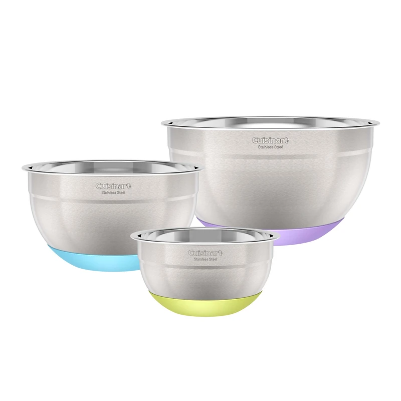 3-Piece Mixing Bowl Set - Stainless Steel
