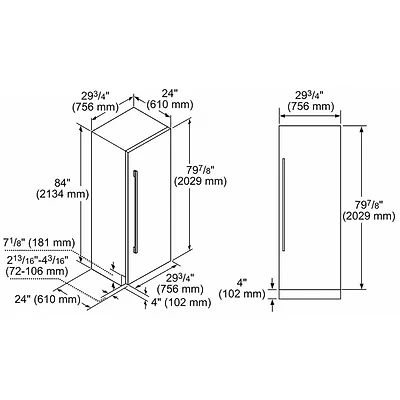 16.8 Cu. Ft. Panel Ready Freedom Collection Built-In Smart Column Refrigerator