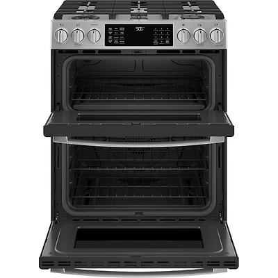 6.7 Cu. Ft. Fingerprint Resistant Stainless Slide-In Double Oven Gas Range