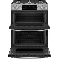 6.7 Cu. Ft. Fingerprint Resistant Stainless Slide-In Double Oven Gas Range