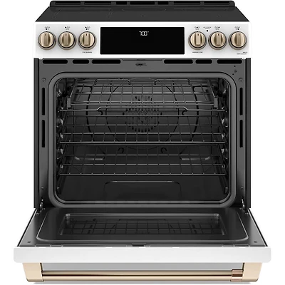 30 inch Matte White Smart, Front-Control, Radiant and Convection Range