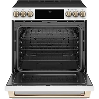 30 inch Matte White Smart, Front-Control, Radiant and Convection Range