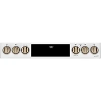 30 inch Matte White Smart, Front-Control, Radiant and Convection Range